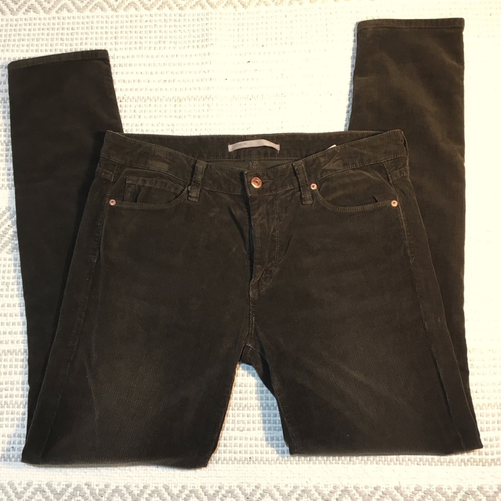 VINCE Olive Second Skin Corduroy Skinny Pant